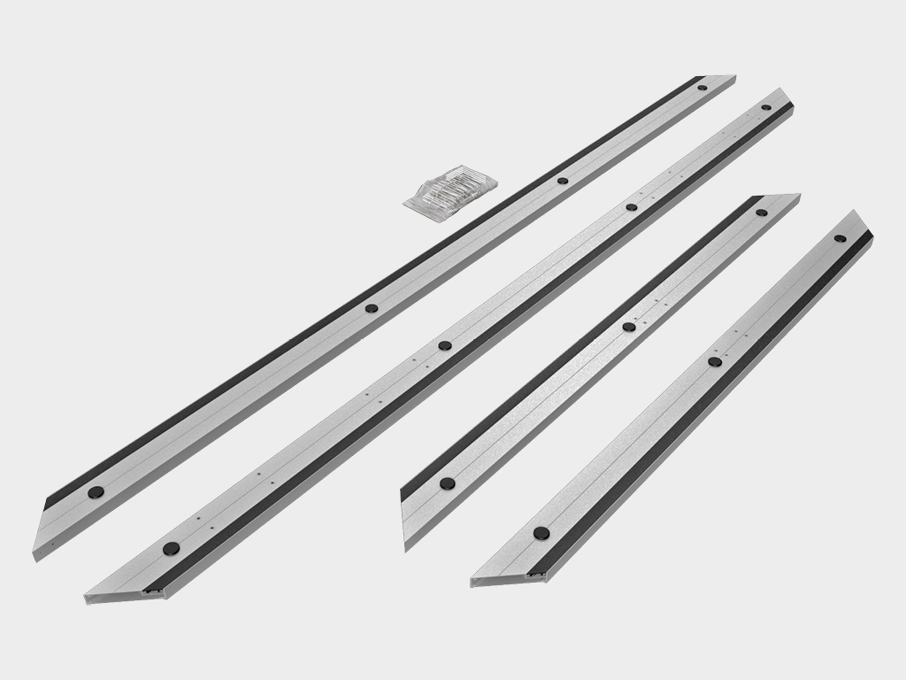 Alyuminiy ramka, PEn isitish tizimini o‘rnatish uchun kabel-kanal bilan.